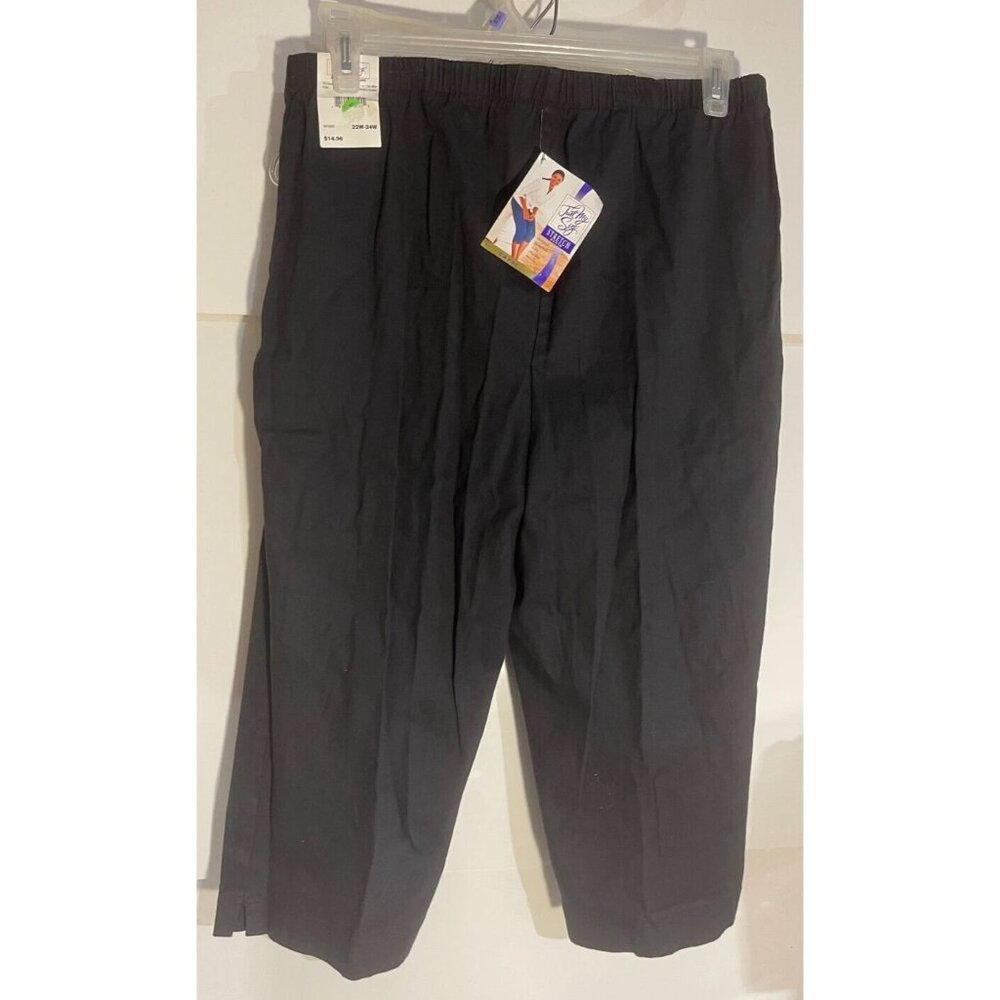 JMS Women's Capri Pants Size 3XL 22W 24W Black Gray Abstract Yoga Activewear